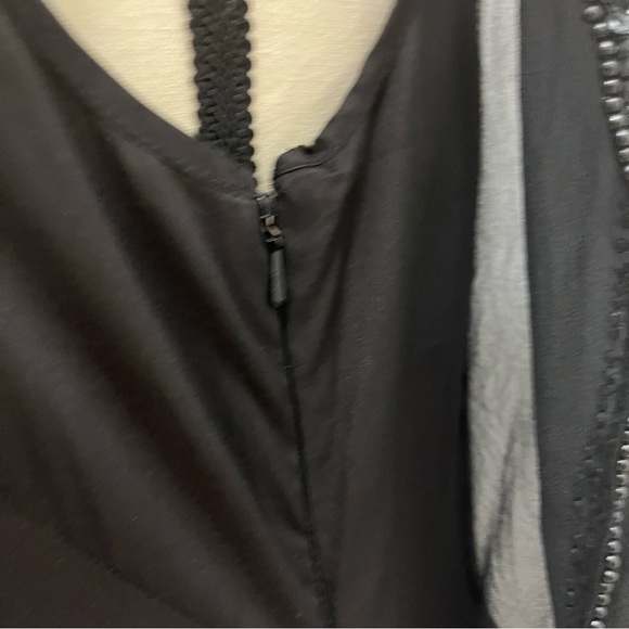 Aidan Mattox LBD Black Evening Cocktail Sequin Skirt Dress Size 6 - Picture 5 of 10